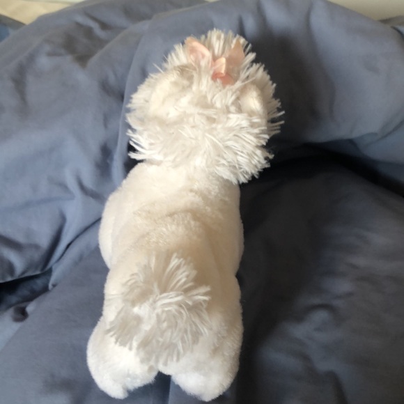 Small white dog Plushie with pink bow - Picture 3 of 4